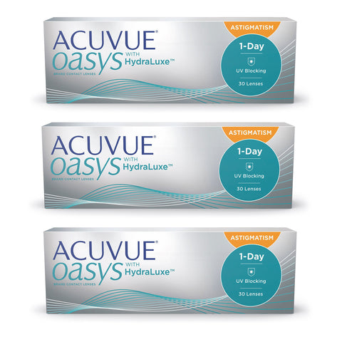 ACUVUE OASYS 1-Day with HydraLuxe for ASTIGMATISM - 90 Pack Contact Lenses $139.99 StarTrack Courier Service